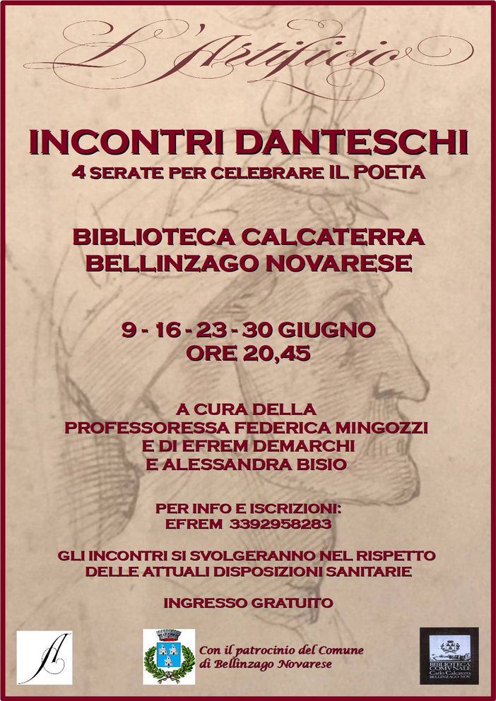 Dal 9 giugno alla biblioteca di Bellinzago sarà celebratoDante
