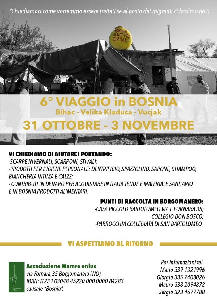 Settimo viaggio umanitario in Bosnia promosso dall'associazione Mamre: "Chiediamo a tutti di aiutarci ad aiutare" Settimo viaggio umanitario in Bosnia promosso dall'associazione Mamre: "Chiediamo a tutti di aiutarci ad aiutare"