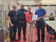 Il presidente Novara Soccorso Gloria Canella consegna DAE a Marco Martini AD GMV di Novara