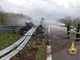 Ferrari in fiamme dopo incidente sulla A4: due morti carbonizzati
