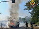 Novara, furgone in fiamme in via delle Americhe