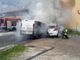 Invorio, a fuoco un autofurgone