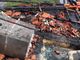 Tetto in fiamme ad Orta in località Legro