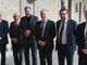 da destra Gianfranco Zulian direttore generale dell’ospedale, il sindaco Alessandro Canelli, il rettore Gian Carlo Avanzi, l’assessore Luigi Icardi, il direttore generale della sanità regionale Mario Minola, il responsabile del protocollo legalità Maurilio Liore