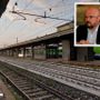 La linea ferroviaria del Sempione e nel riquadro il senatore Enrico Borghi La linea ferroviaria del Sempione e nel riquadro il senatore Enrico Borghi