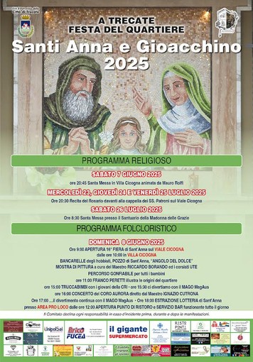 Trecate, il quartiere Sant’Anna e Gioacchino si prepara alla festa 2025