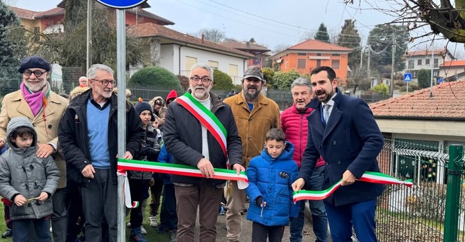 Inaugurato a Invorio il nuovo percorso pedonale di via Marconi