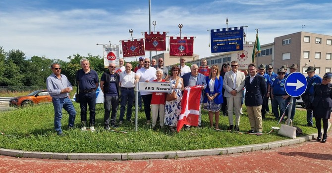 Novara, inaugurata la rotonda 'Donatori di Sangue'