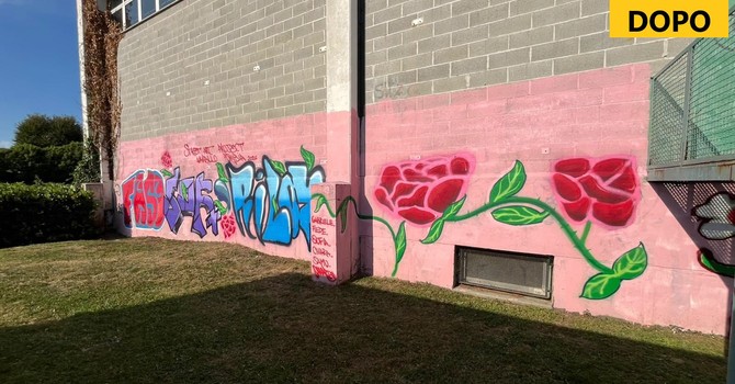Street art a Varallo Pombia, i ragazzi ridisegnano gli spazi della scuola Street art a Varallo Pombia, i ragazzi ridisegnano gli spazi della scuola