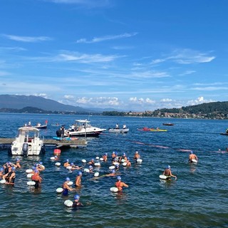 Da Meina ad Arona a nuoto: in 40 attraversano il Lago Maggiore