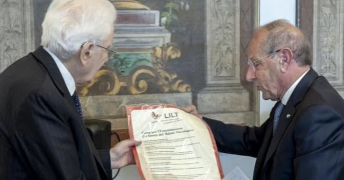 Lilt incontra il presidente Mattarella: riconoscimento per l’impegno nella lotta ai tumori