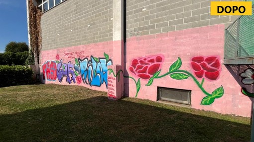 Street art a Varallo Pombia, i ragazzi ridisegnano gli spazi della scuola