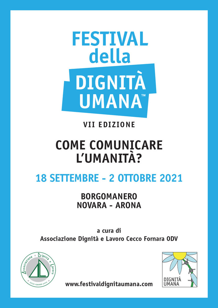 Partirà il 18 settembre da Borgomanero il 'Festival della Dignità Umana'