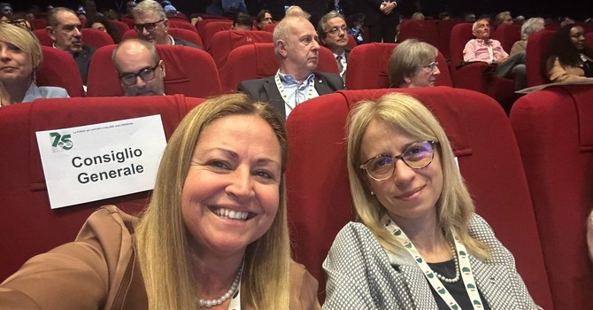 Da sinistra Romina Baccaglio segretaria confederale e Elena Ugazio segretaria generale Cisl Piemonte Orientale