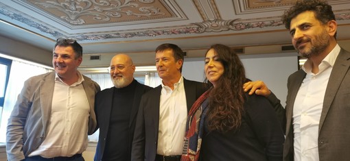 Nella foto da sinistra: Rossano Pirovano, Stefano Bonaccini, Giorgio Gori, Sara Paladini, Domenico Rossi