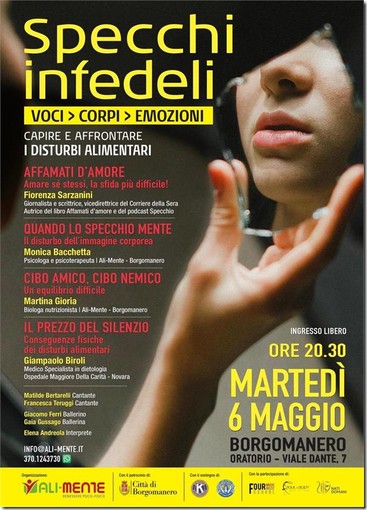 “Specchi infedeli”: martedì 6 maggio a Borgomanero una serata per riflettere sui disturbi alimentari