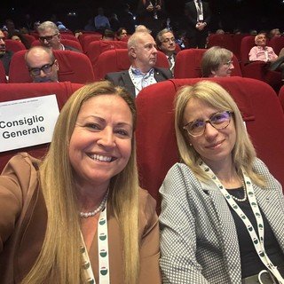 Da sinistra Romina Baccaglio segretaria confederale e Elena Ugazio segretaria generale Cisl Piemonte Orientale