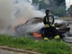 A fuoco un auto a Galliate A fuoco un auto a Galliate