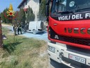Furgone in fiamme a Oleggio, nessun ferito