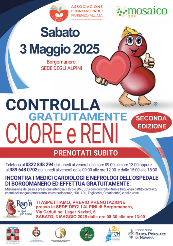 A Borgomanero tornano i controlli gratuiti per cuore e reni