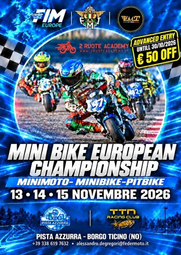 Borgo Ticino ospita la finale del Campionato Europeo Mini Bike: tre giorni di sport alla Pista Azzurra Borgo Ticino ospita la finale del Campionato Europeo Mini Bike: tre giorni di sport alla Pista Azzurra