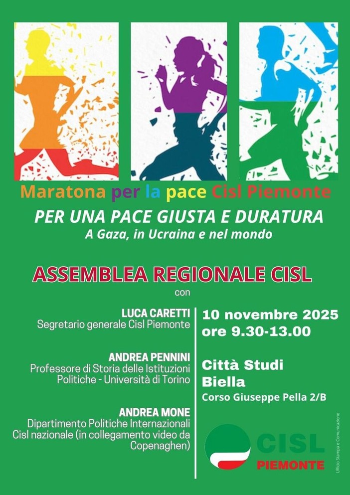 La Maratona per la Pace della Cisl Piemonte La Maratona per la Pace della Cisl Piemonte