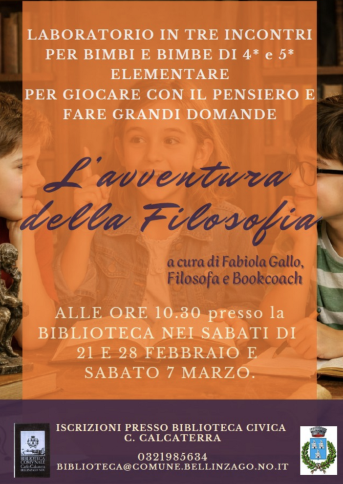 “L’Avventura della Filosofia”, in Biblioteca laboratori per piccoli pensatori