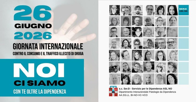 Giornata mondiale contro la droga, l’Asl Novara punta su prevenzione e innovazione Giornata mondiale contro la droga, l’Asl Novara punta su prevenzione e innovazione