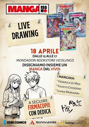 Manga dal vivo a Vicolungo: creatività e disegno in tempo reale con tre grandi artisti