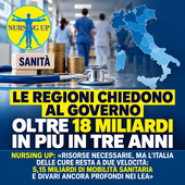 Sanità, le Regioni chiedono 18 miliardi in più. Nursing up: “Risorse necessarie, ma l’Italia delle cure resta a due velocità”