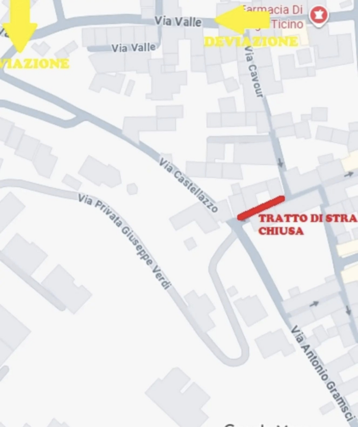 Borgo Ticino, lavori urgenti in via Castellazzo: modifiche alla viabilità e deviazioni dal 1° settembre al 5 ottobre