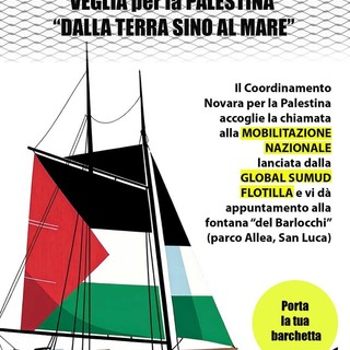 “Novara per la Palestina”, veglia in sostegno della Global Sumud Flotilla