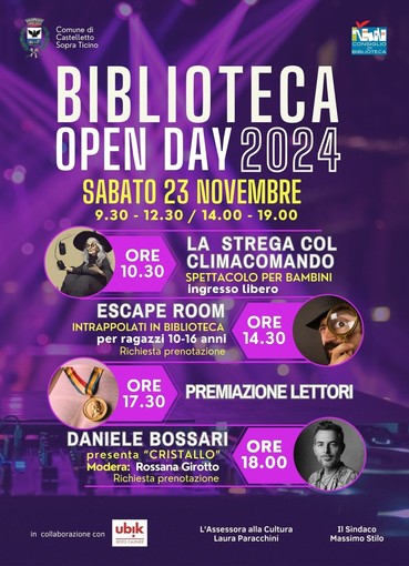 Open day alla biblioteca di Castelletto Sopra Ticino Open day alla biblioteca di Castelletto Sopra Ticino