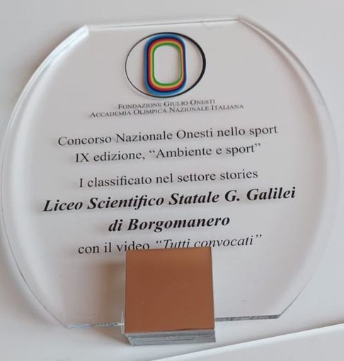 Il Galilei di Borgomanero vince il premio ‘Onesti nello Sport’