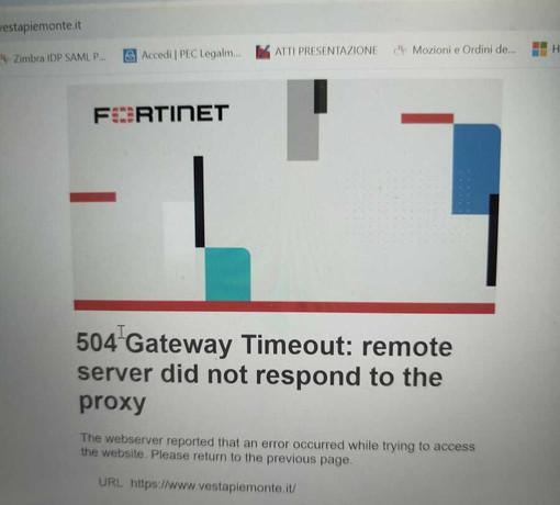 Problemi per il sito Vesta