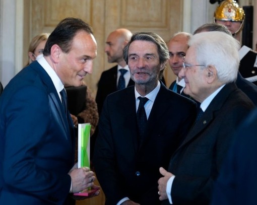 Passaggio di consegne tra Fontana e Cirio alla presenza del presidente Mattarella