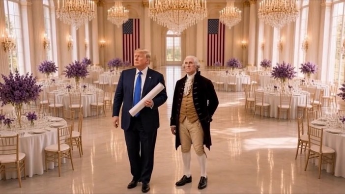 Trump con George Washington nel nuovo video generato con l'Ia: "Grazie per le tue idee"