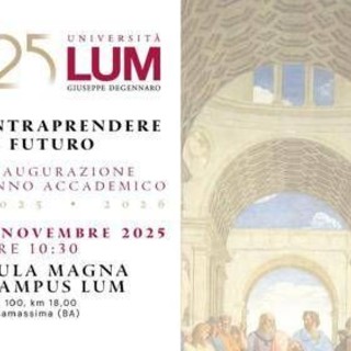 Università Lum, venerdì 7 novembre cerimonia di inaugurazione anno accademico Università Lum, venerdì 7 novembre cerimonia di inaugurazione anno accademico