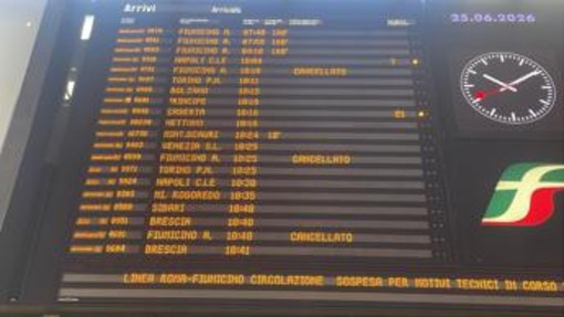 Roma, circolazione sospesa tra Tiburtina e aeroporto Fiumicino: treni cancellati