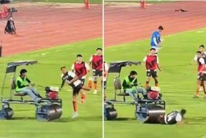 Calciatore investito in campo, l'incidente da brividi Calciatore investito in campo, l'incidente da brividi