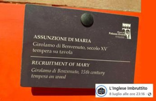 La Madonna 'assunta'... ma al lavoro: il refuso al museo di Pitigliano diventa un caso virale La Madonna 'assunta'... ma al lavoro: il refuso al museo di Pitigliano diventa un caso virale