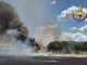 Incendio a Roma, sul Gra traffico bloccato lungo la complanare all'altezza dell'uscita Romanina