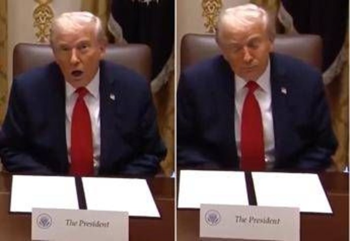 Trump e lo spavento alla Casa Bianca, cameraman urta specchio antico: "Stai attento!" Trump e lo spavento alla Casa Bianca, cameraman urta specchio antico: "Stai attento!"