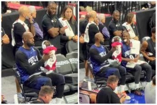 James gioca con una bambina: LeBron versione 'babysitter' in Nba James gioca con una bambina: LeBron versione 'babysitter' in Nba