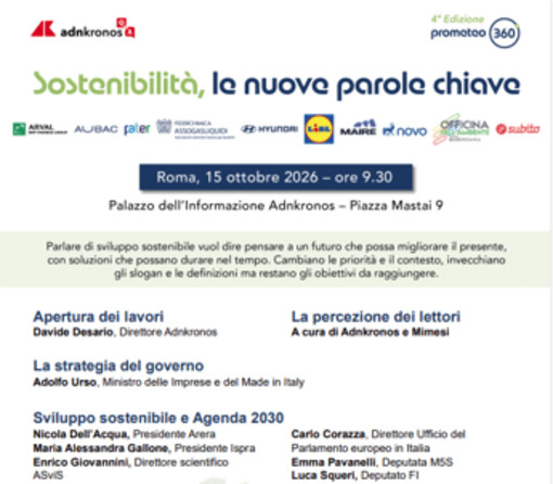 Sostenibilità, ‘le nuove parole chiave’: torna l’appuntamento con Adnkronos Q&A Sostenibilità, ‘le nuove parole chiave’: torna l’appuntamento con Adnkronos Q&A