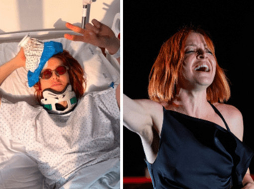 Noemi torna sul palco dopo la caduta: "Dove eravamo rimasti?"