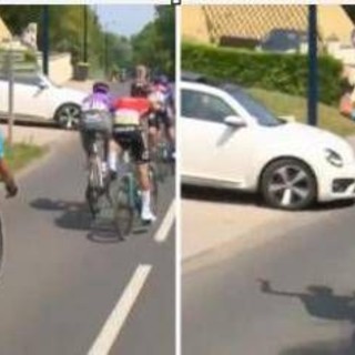 Paura al Giro del Delfinato, auto rischia di investire i ciclisti - Video