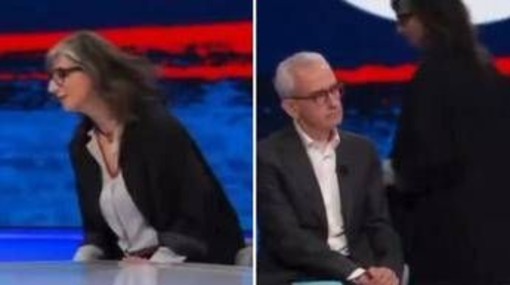 Giubilei: &quot;Io d'accordo con Segre&quot;. Albanese lascia In Onda: &quot;Devo andare&quot;