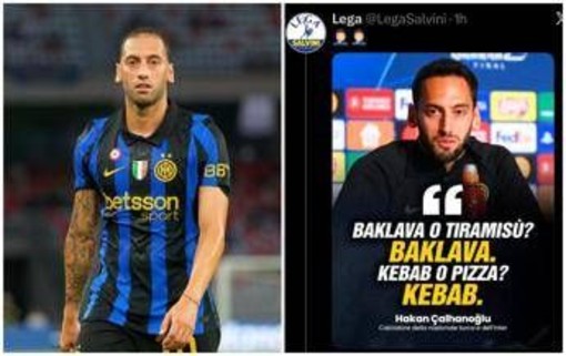 "Preferisce il kebab... alla pizza": la Lega 'punge' Calhanoglu sui social "Preferisce il kebab... alla pizza": la Lega 'punge' Calhanoglu sui social