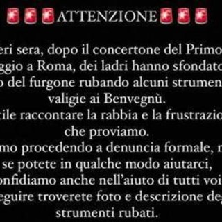 I Benvegnù: &quot;Ci hanno rubato gli strumenti, aiutateci a trovarli&quot;